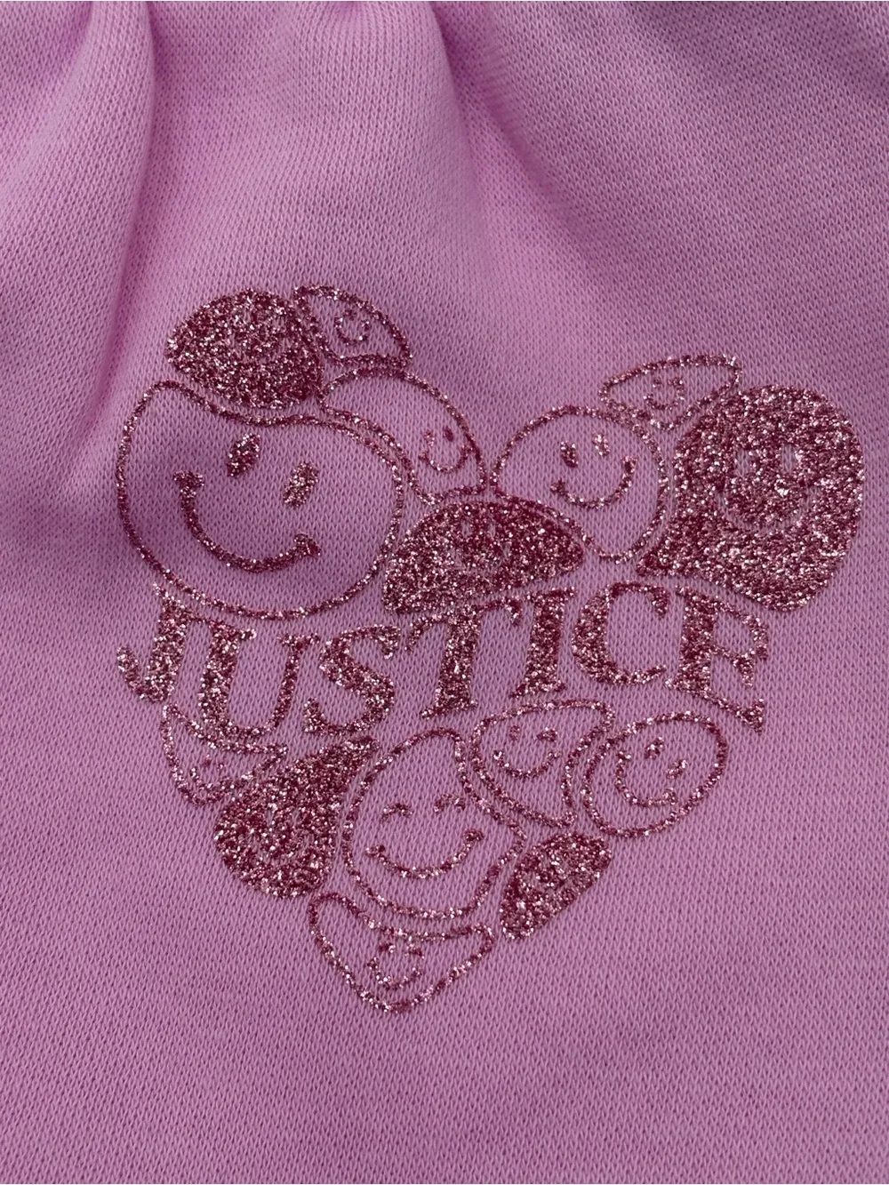 Justice‎ Girls Dollhouse Pink Fleece Sweatpants Size S 7/8 Glitter Heart